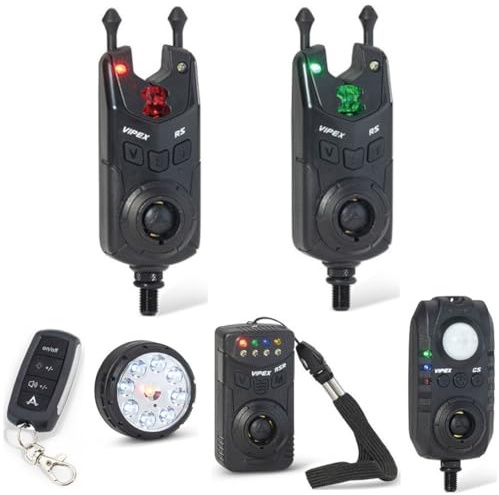 Anaconda Vipex RS Profi Set 2 + 1 + TL + BW - Bissanzeiger Set, Funkbissanzeiger, Receiver, Bissmelder zum Karfpenangeln