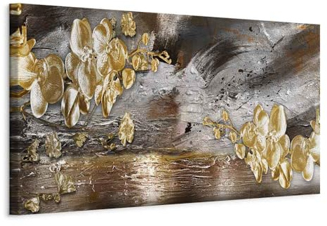 murando - Akustikbild Orchidee Textur Grau, 120x40 cm, 1-teilig, Wohnzimmer | Verbessert Raumakustik, reduziert Hall, ideal fürs Büro oder Wohnzimmer, hochwertige Verarbeitung, schnelle Montage, stilvoll