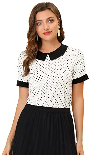 Allegra K Décontracté Décontracté Femme (Lot de 1) | Haut léger et solide avec poignets volantés. Détails féminins pour le bureau. Polyvalent pour les réunions