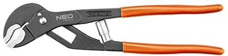 NEO TOOLS Rohrzange S-Maul, Länge 240 mm, Maulweite 0-52 mm | Gehärteter Chrom-Vanadium-Stahl, Weich-PVC-Griff, Schnell einstellbar, Rohrzange profi Rohrreparaturwerkzeuge