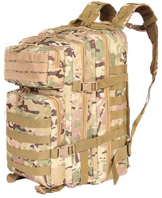 Militärischer taktischer Rucksack, 45 l, großer Rucksack mit Gurtband, für Herren, Camping, Wandern, Trekking, Camouflage, Large, Jagd-Rucksack