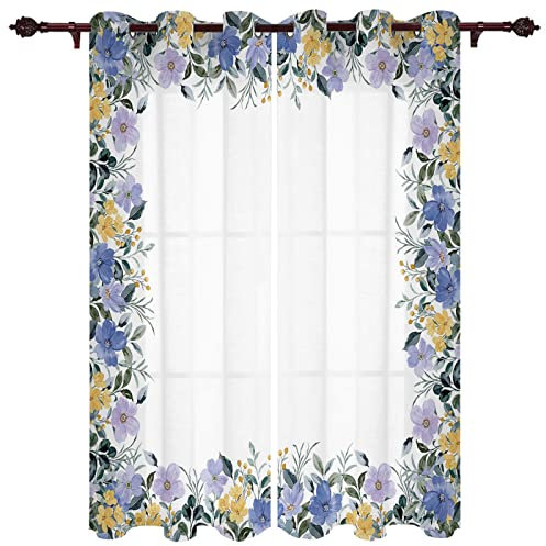 XAONUO 3D Isolierung Schattierung Vorhänge Pflanzen Blumen Ideen Lärmminderung Fit Kinder Für Wohnzimmer Mädchen Schlafzimmer Blackout Kinderzimmer Piercing Vorhänge 2X 140X225Cm