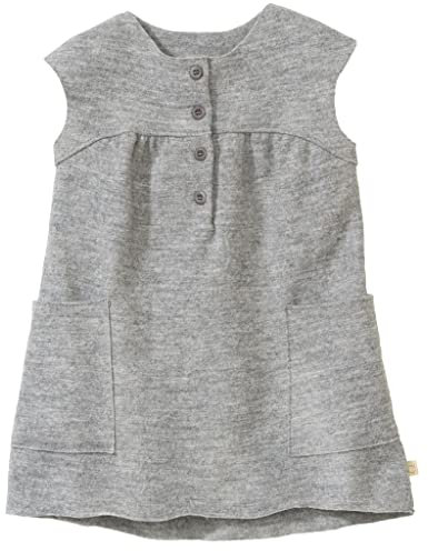 Disana Walk-Kleid, aus leichtem Wollwalk für das ganze Jahr | 100% Bio-Merinowolle GOTS, IVN Best | Baby Kleinkind Kind Mädchen | Made in Germany | Grau Gr. 122-128