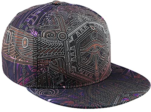 KYEYGWO Unisex Hip Hop Kappe mit 3D Gedrucktes Muster, Verstellbar Snapback Cap Flat Brim Baseball Cap Klassisch Sport Mützen für Herren und Damen