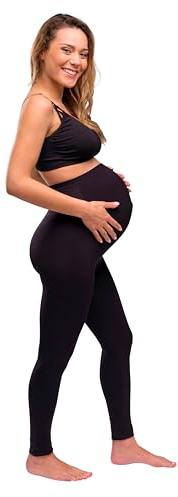 Carriwell Leggings Premama sin Costuras | Tejido Suave y Transpirable | Sujeción para Vientre y Espalda, Antideslizante y Opaco | para Todo el Año y para Pieles Sensibles | Ideal para Fitness | M