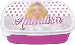 Generico Contenitore Porta Pranzo merenda Bimbi Personalizzabile con NOME BAMBOLA Adatto per Il Tuo Bimbo Quando va a Scuola elementare, infanzia, media