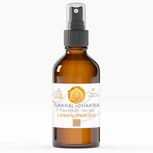 Thats me organic Bio CHAKRA Spray LEBENSFREUDE (Orange) – Energetische Reinigung mit unvergälltem Bio-Alkohol – Handmade Aura, Raum, Meditations & Yoga Spray – Für Auraschutz & Balance