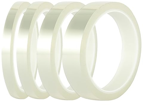 memofynd 4 Pièces Ruban Résistant à la Chaleur, Ruban Haute Température, Ruban Chauffant, Ruban Isolant Résistant à la Chaleur, Ruban de Transfert de Chaleur Transparent, Ruban Chauffant en Rouleau
