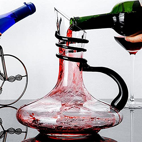 Carafe à décanter en cristal rapide pour vin rouge – 100 % soufflé à la main en cristal sans plomb Carafe à vin rouge cadeau (A) (couleur : A)