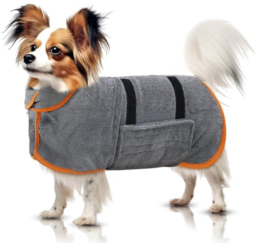 Accappatoio Per Cani Di Grossa E Piccola Taglia, Ad Asciugatura Rapida, Asciugamano Assorbente Adatto Anche Per Gatti (XS)