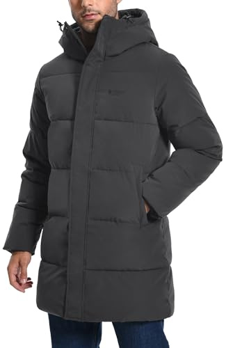 Pioneer Camp Herren Winterjacke Lang Winddicht Wasserdicht Warme Daunenjacke Winter Outdoor Parka Jacke mit Kapuze