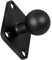 1 Soporte de Cabeza Esférica, Base de Montaje Cuadrada de Aluminio, RAM Adaptador de Montaje de Bola de 1 Pulgada, Base de Montaje de Bolas para Bicicleta/Moto, Adaptador de Bola de 1 Pulgada