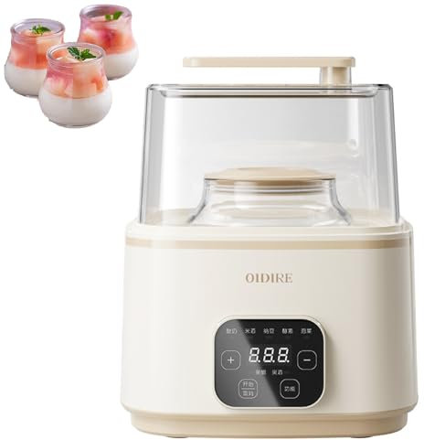 VoOqo Automatic Yogurt Making Machine, Yogurt Maker with 1+2L Inner Tank,Intelligent Ice Cream Yoghurt Machine 360° Constant Temperature Fermentation Time Control for Yogurt, Natto, Rice Wine