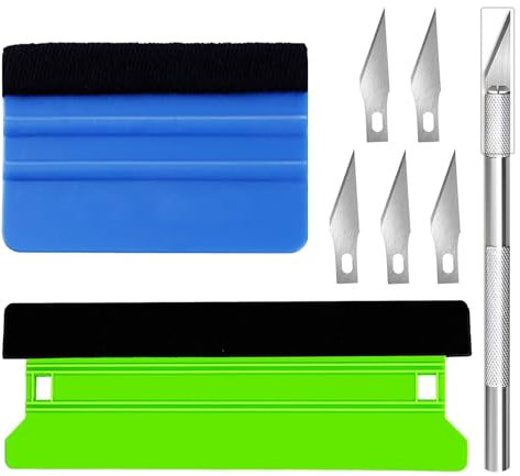 Qehyuelefu 8 PCS Efficient Application Vinyl Wrap Tools Kit, Window Film Tools, Wallpaper Smoothing Tool Kit, with Squeegee and Trimmer, For Glass Film, Car Vinyl, Car Tint, Wallpaper Hanging