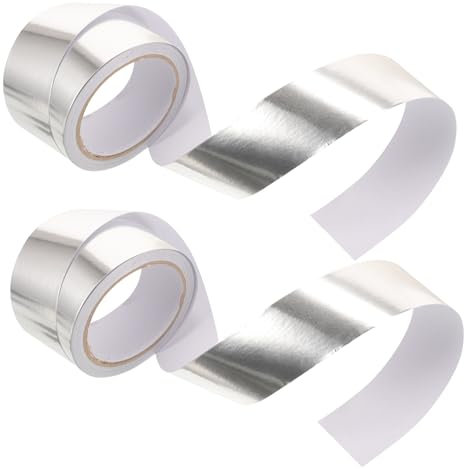 PartyKindom 2rollen Selbstklebendes Aluminiumfolienband Isolierband Für Hochtemperaturanwendung Versiegelndes Folienband Für Rohre Und Entlüftungssysteme