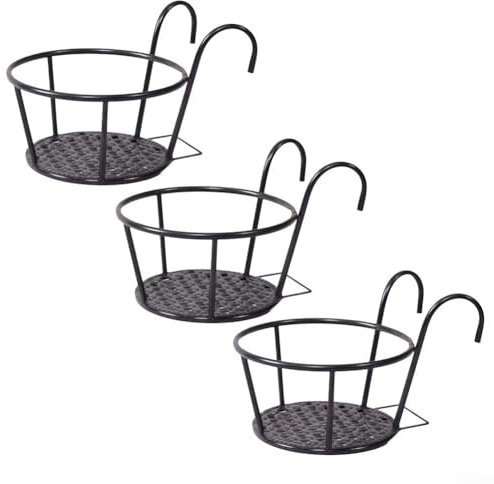 Blumenampel Pflanzenhalter 3er Set Schmiedeeisen Design perfekt für Garten oder Terrasse