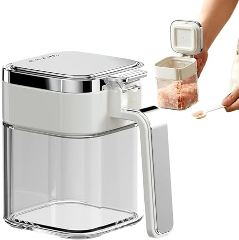 Boîte d'assaisonnement en verre, pots à condiments en verre transparent | Sucrier à sel de 380 ml - Boîte hermétique de récipient en verre d'assaisonnement de catégorie comestible avec le couvercle