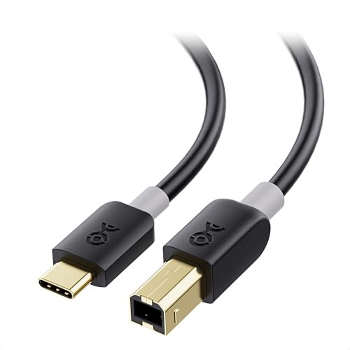 Cable Matters USB-C auf USB-B Druckerkabel, 0,3m, Schwarz | USB-C-auf-USB-B-Kabel für Drucker, Scanner, MIDI-Controller, MacBook, Surface Pro und Chromebook, Schwarz