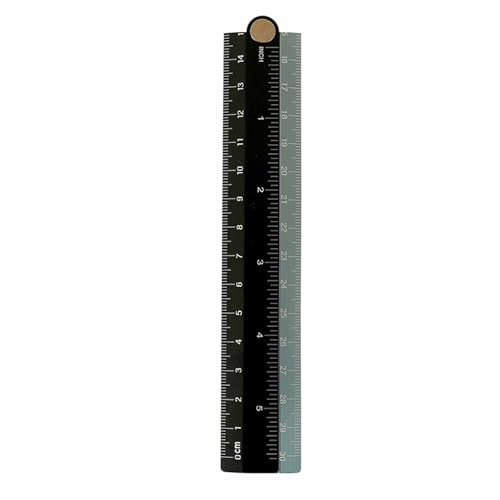 1 Pcs Metal Foldable Ruler 30cm, Flexible Ruler 30 CM 90 ° Folding Aluminum Angle Rulers 0-300mm Black Metal Stationery Rulers for Machine-Made Glass Making