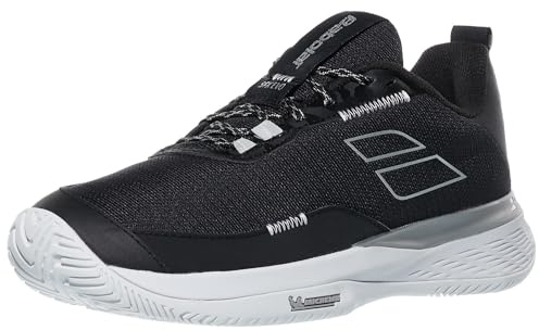 Babolat - Tennisschuhe SFX EVO AC W, Größe 38, Schwarz/Silber, Optimaler Komfort, Halt und Geschmeidigkeit für Freizeit- bis fortgeschrittene Spieler, Geeignet für alle Oberflächen