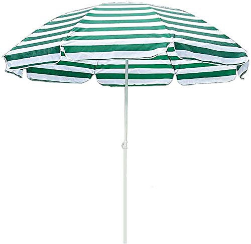 WDWDW Ombrellone da Spiaggia per Esterni, ombrellone da Campeggio e Pesca, Parasole e Antipioggia, 220 cm, 250 cm, Motivo a Righe, Rosso, Blu, Verde, Giallo