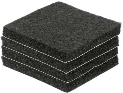sourcing map Cuscinetti in feltro per mobili, 4 pezzi, 6 x 6 cm, con retro adesivo, antiscivolo e antigraffio, per proteggere pavimenti in legno, nero