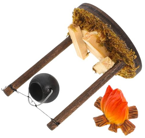 LRXIYODE 2pcs Miniature Dollhouse Hanging Stove Ornament Vintage Camping Stove Figurine for Landscape Decoration for Boy Girl Pretend Play and Accessories