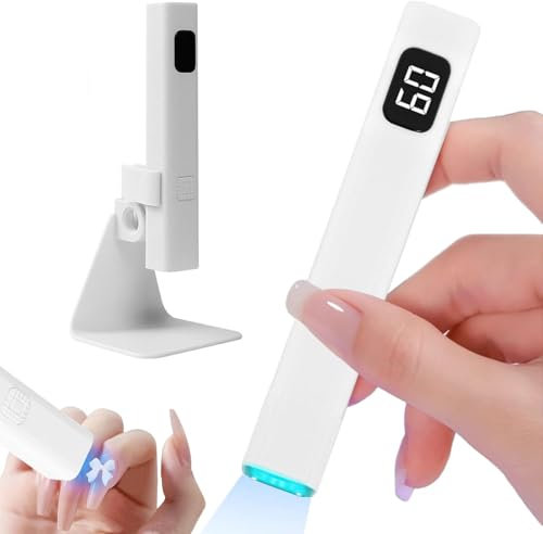 Lampada Unghie, Mini Lampada UV con Supporto, 3W Unghie Senza Fili, Regolabile per Gel, Resina e colla UV, con USB, Modalità di Temporizzazione, Adatta ai Principianti Della Nail Art Fai da te