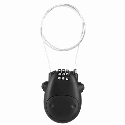 Ski Lock, Anti-Theft Telescopic Wire Lock 3 Snowboard Locked Digit Combination Pram Locking Ski Locked for Public Rack Security Coded Locking for Stroller Easy-to-use Black (Black)
