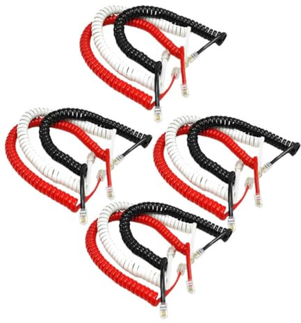 KOMBIUDA Cavo Telefonico Riccio 2 M Antigroviglio Per Telefono Fisso Cavo Di Collegamento Per Cornetta Telefonica Set Di Cavi Districanti Da 2 M