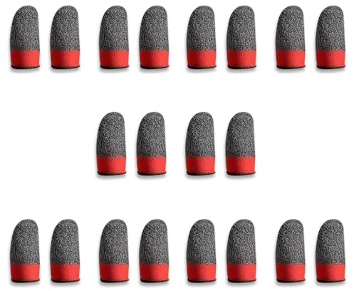 LIXSAZSE 10 Paar Mobile Game Fingertips Sleeve Rutschfeste, schweißfeste, elastische Gaming-Abdeckung, 24-poliger, empfindlicher, tragbarer Handschuh