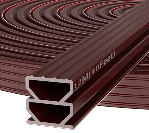 Guarnizione autoadesiva per porte e finestre in gomma, nastro sigillante, guarnizione in gomma per porte, guarnizione per finestre, colore marrone - 1 cm * 12 m