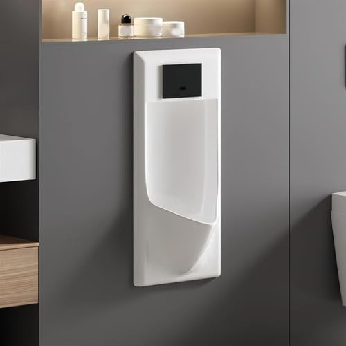 MIDUOLAI Weiß,Wall Mounted,Gewerbliches Urinal Mit SpüLfunktion, Induktions-Urinal FüR Erwachsene, SpritzwassergeschüTztes Urinal FüR MäNner, FüR Badezimmer, Hotels, Einkaufszentren