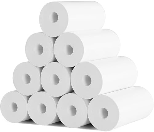 Thermopapier für Kinderkamera 10 Rollen 57mm Thermo Druckerpapier Nachfülldruckpapier Weiß Null Tinten Druckpapier für Kinderkamera Sofortdruckkamera