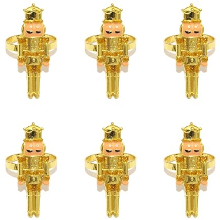 Gissroys 6 pièces Casse-Noisette de Noël Soldats en Alliage Accessoires de Vaisselle pour Vacances Décorations de Table Décorations de Table avec Casse-Noisette Soldats Thème