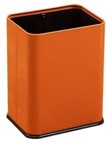 Xumh2024-3 Poubelle de Cuisine Poubelle Ouverte, Corbeille à Papier en Acier Inoxydable avec Sac Poubelle for Bureau et Toilettes de Restaurant(Orange)