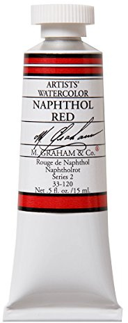 M. Graham 1/2-Ounce Tube Watercolor Paint, Naphthol Red (33-120)