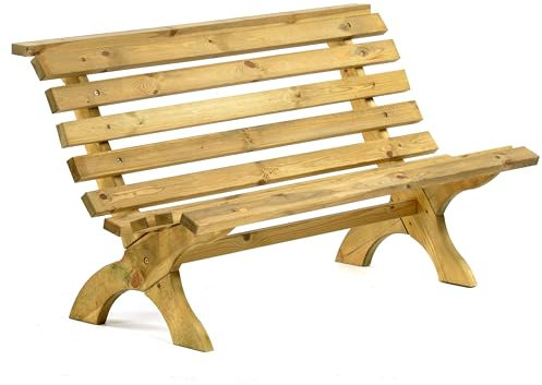 BrackenStyle Lilly 3 Seat Garden Bench, 150cm, Green Natural Pine Wood