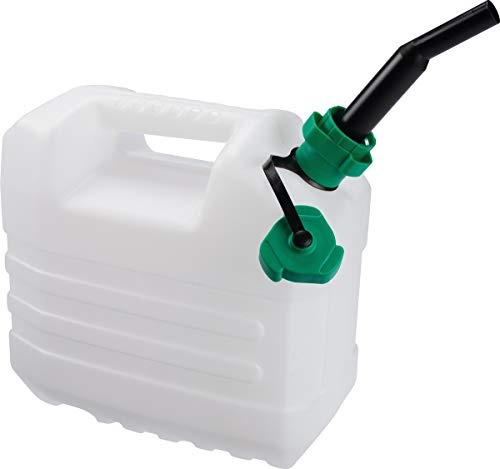 EDA - Bidon à Eau 20 L - avec Bec Verseur Logé dans le Jerrican - Certifié Contact Alimentaire - 35 x 23 x 36,5 cm - Naturel