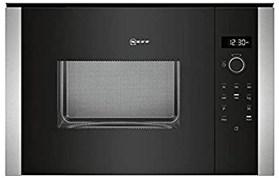 NEFF HLAWD53N0, N 50, Einbau-Mikrowelle 38,2 x 59,4 cm (H x B) , 25 l , Edelstahl , Auftaufunktion , Garfunktion , 7 Automatikprogramme, Schwarz