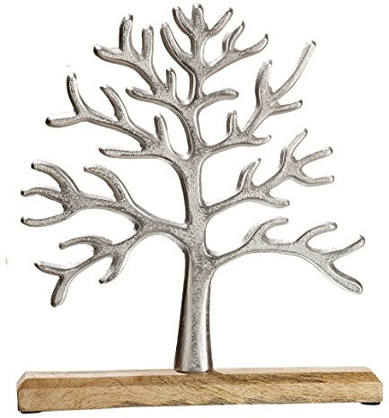 G.i.l.d.e Lebensbaum Höhe 32 cm Baum des Lebens Material Alu/Holz Holzbase