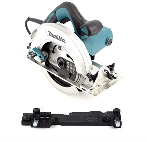 Makita HS 7601 1200 W - Sierra circular de mano en caja de cartón con hoja de sierra MForce de 190 mm + adaptador de carril guía Makita C