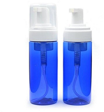 2 flaconi da 100 ml vuoti di ricarica in plastica blu, per cosmetici, lozioni, trucchi, shampoo, detergenti per il viso, per sapone liquido, sapone liquido, per schiuma
