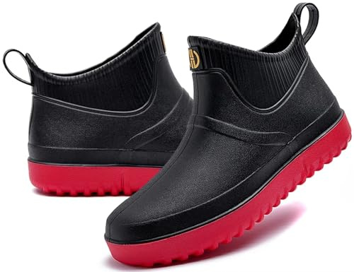 GURGER Bota de Goma Hombre Bota de Agua Ciudad Impermeable Cortas Bota de Lluvia
