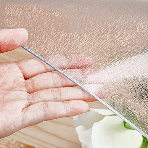 YURO PVC-Tischdecke, transparent, rechteckig, 140 x 70 cm, Schreibtischunterlage, wasserdicht, öldicht, Tischschutzmatte aus Holz für Büro, Zuhause, Schule