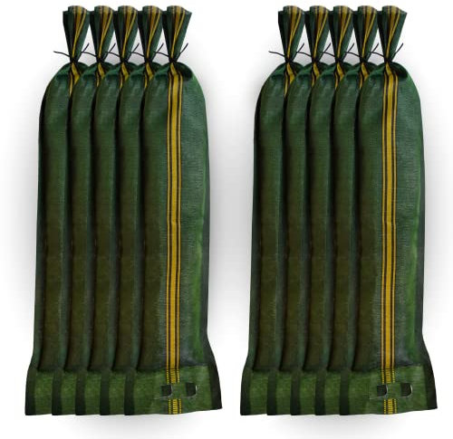 20 sacos de arena de silo, 25x100 cm, con asas, cordón y asa, para protección contra inundaciones, tejido monofilamento de alta calidad, resistente a los rayos UV.