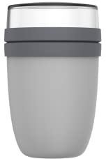 Mepal Lunchpot Ellipse – Cool Grey – 500 ml praktischer Thermo-Essensbehälter, Joghurtbecher, to go Becher – Hält Speisen Lange warm oder kühl, polypropyleen, 500 + 200 ml