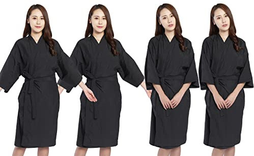 Salon Robes Capes for Clients - Pack of 4, Hair Salon Smocks for Coloring, Cutting, Makeup, Styling