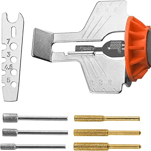 KEWAYO 8 Pezzi Kit per affilare Le motoseghe, Affilacatene Elettrico Accessori per Smerigliatrice Elettrica per affilare i Denti di Sega, Set di Accessori per lucidatura Trapano per Utensili