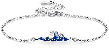 ONEFINITY Bracelet Vague En Argent Sterling 925 Étanche Océan Plage Mer Bracelet Été Inspirant Chaîne Réglable Cadeaux De Noël Pour Les Femmes